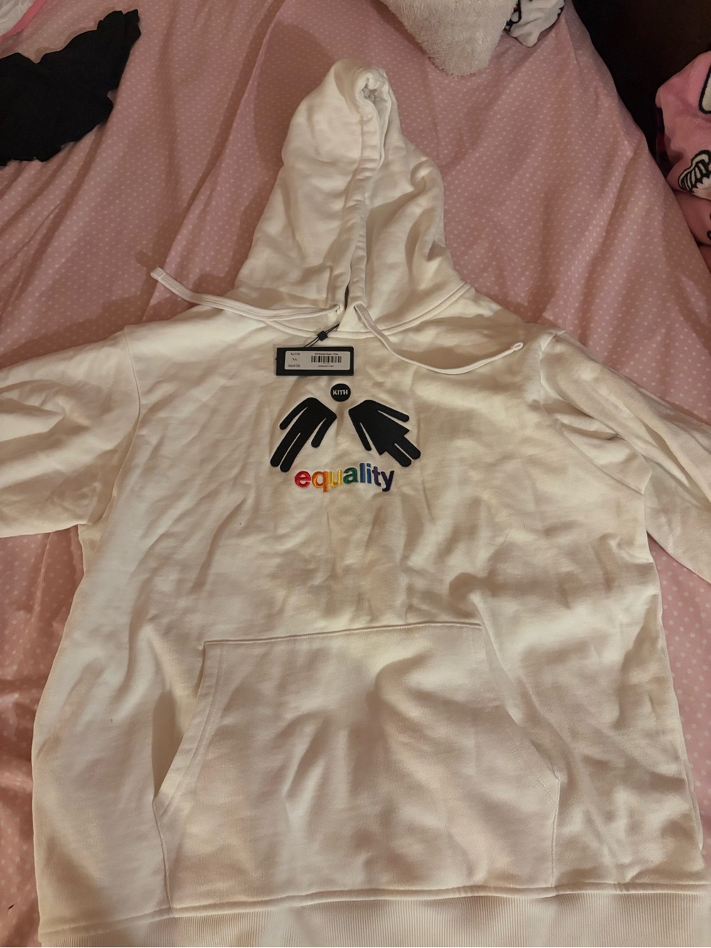 Kith White Hoodie Rainbow 'equality'